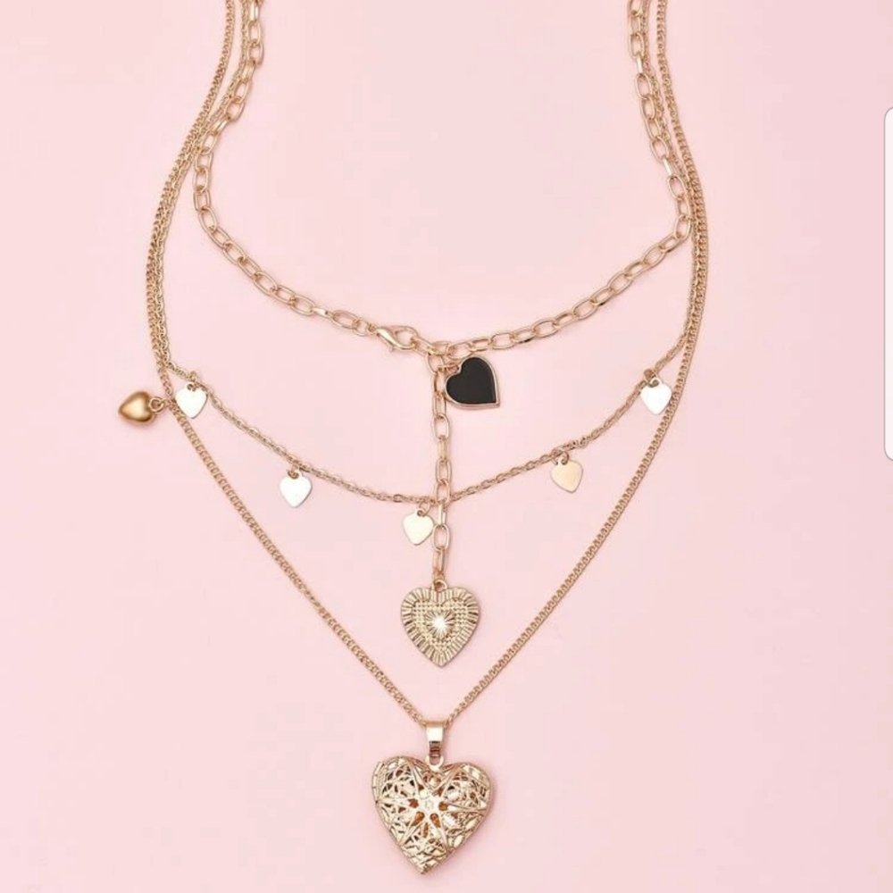 *Amora* Heart and Locket Necklace - Picture 4 of 4